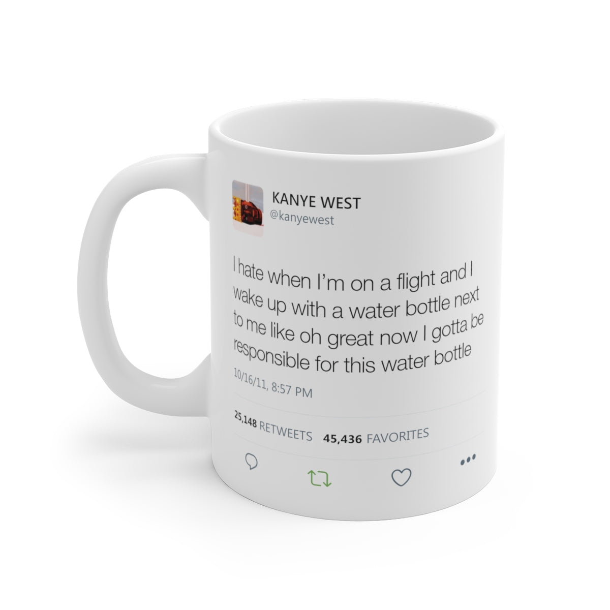 Kanye West Water Bottle Tweet Mug-11oz-Bootlg