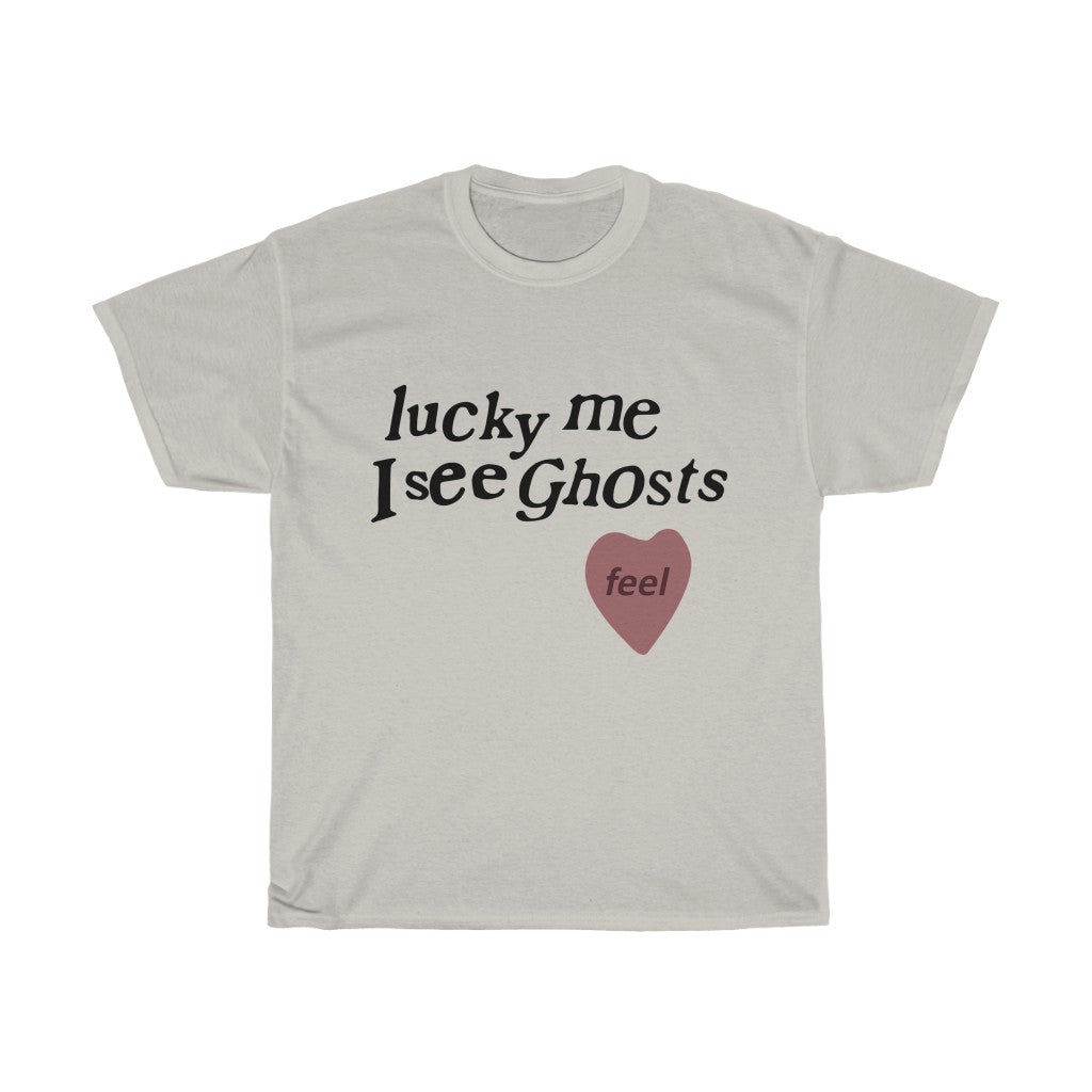 Kids See Ghosts T shirt, Lucky Me I See Ghosts - Kanye West / Kid Cudi Merch Inspired-Ice Grey-S-Bootlg