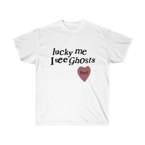Lucky Me I See Ghosts T-Shirt-S-White-Bootlg