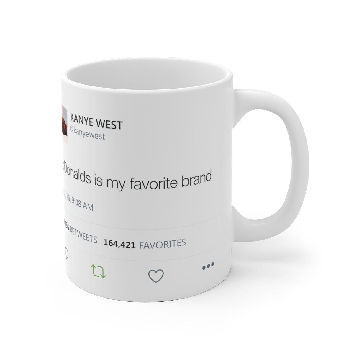 McDonalds is my favorite brand Kanye West Tweet Mug-Bootlg