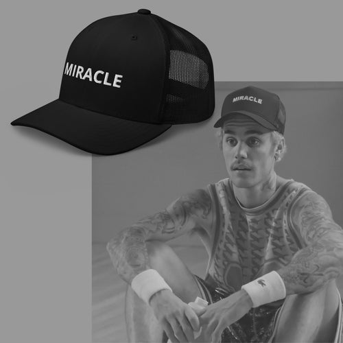 Miracle Trucker Cap Hat - Justin Bieber Inspired-Black-Bootlg