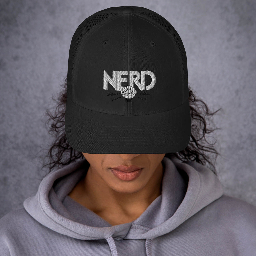 NERD Brain Logo Trucker Cap - Pharrell WIlliams Inspired-Black-Bootlg