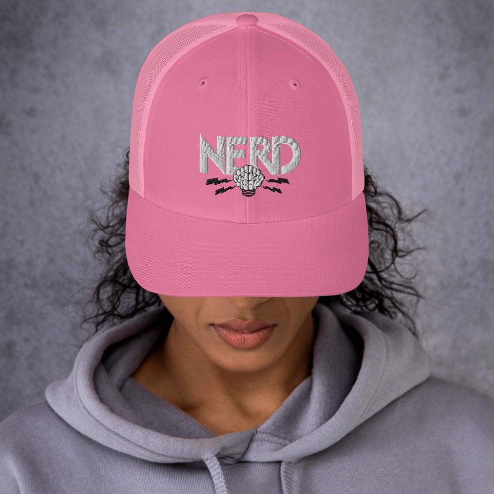NERD Brain Logo Trucker Cap - Pharrell WIlliams Inspired-Pink-Bootlg