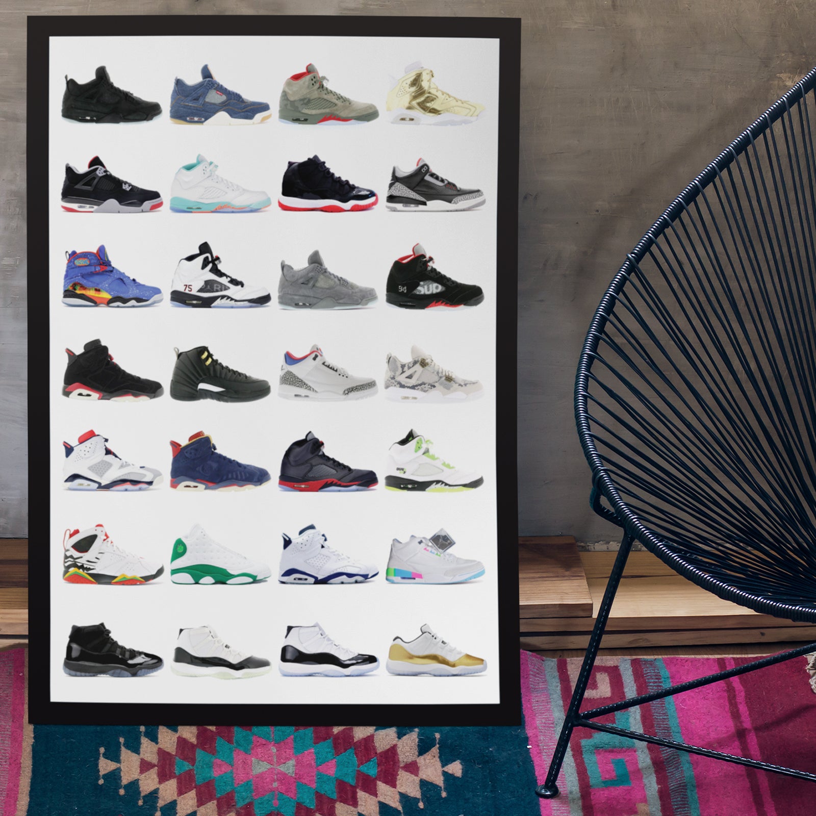 Nike Air Jordans Hall of Fame Poster - Michael Jordan Wall Art-Bootlg