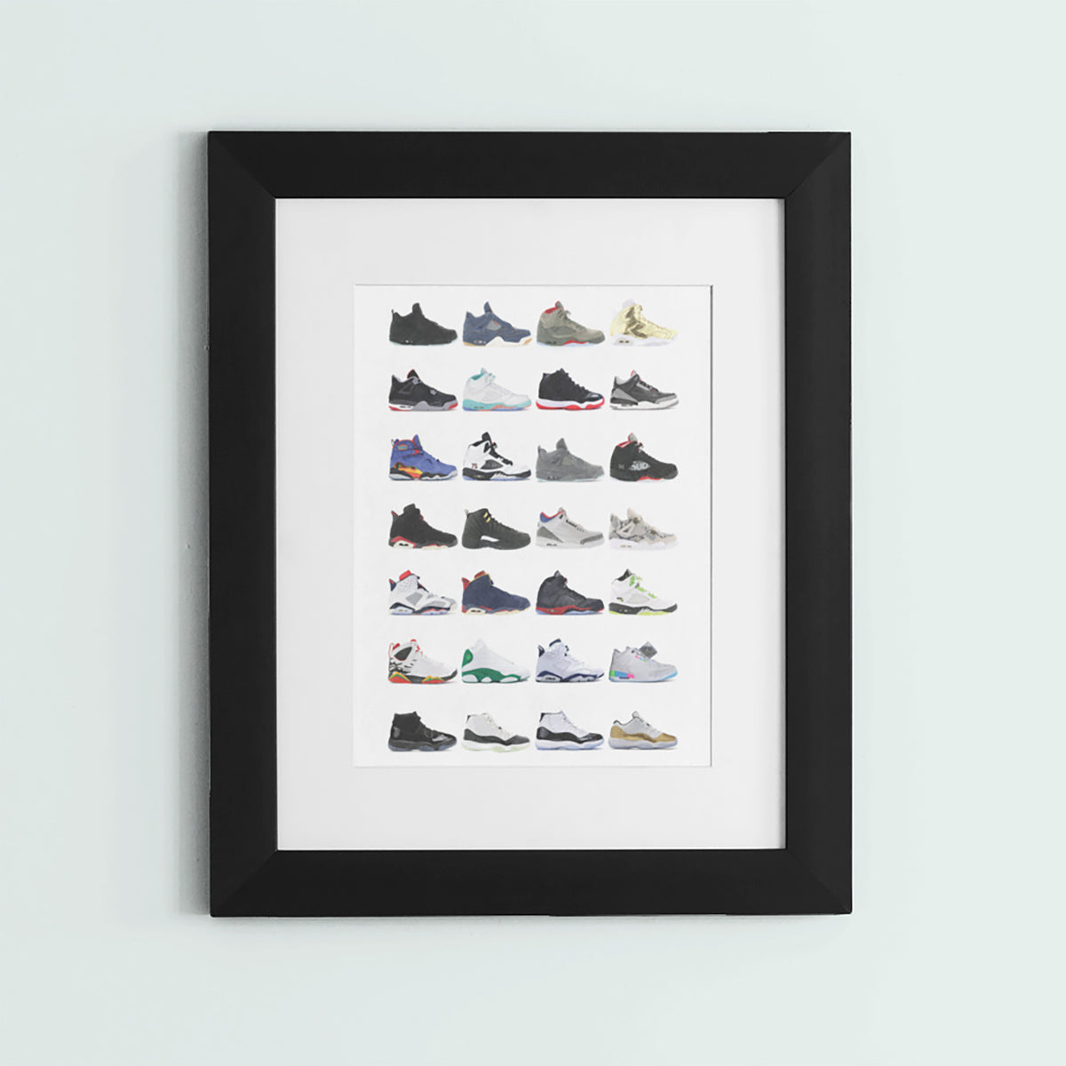 Nike Air Jordans Hall of Fame Poster - Michael Jordan Wall Art-Bootlg