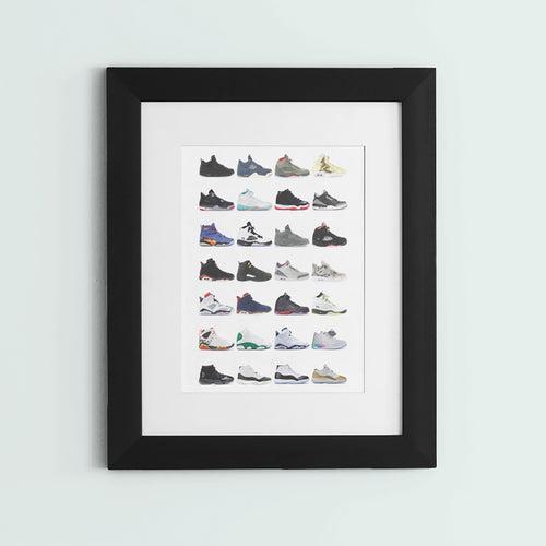 Nike Air Jordans Hall of Fame Poster - Michael Jordan Wall Art-24″ × 36″-Bootlg