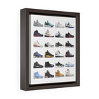Nike Air Jordans Hall of Fame Premium Gallery Wrap Canvas - Michael Jordan Wall Art Shoe Art-8″ × 10″-Premium Gallery Wraps (1.25″)-Walnut-Bootlg