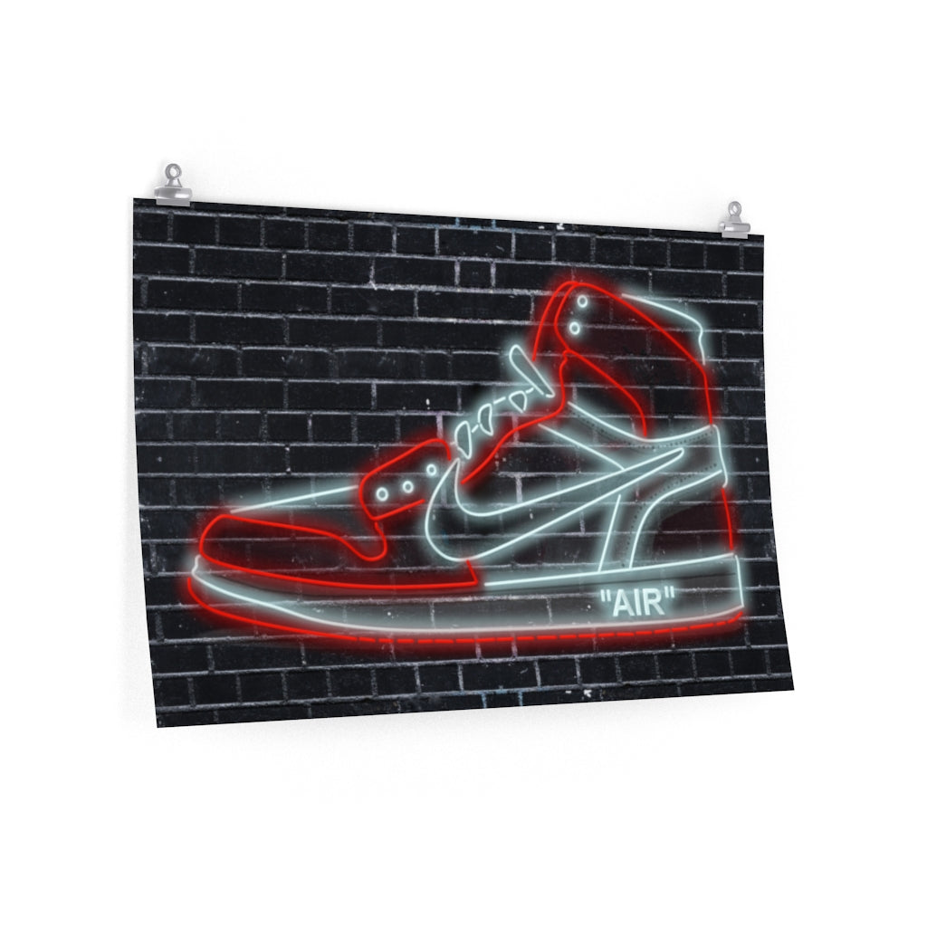 Nike Air Jordans Neon Sneakers Poster - Michael Jordan Wall Art Shoe Art with Nike Sneakers-36″ × 24″-CG Matt-Bootlg