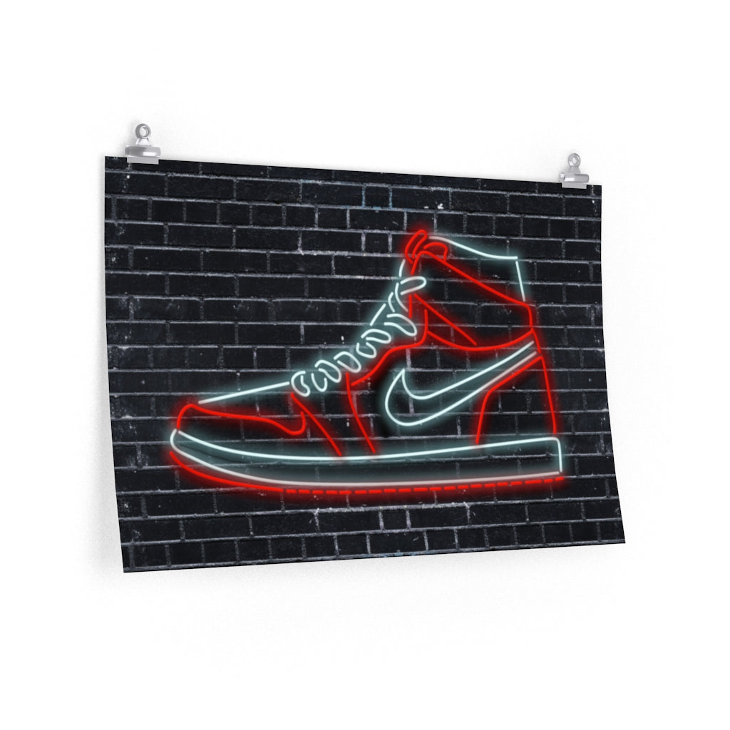 Nike Air Jordans Neon Sneakers Poster - Michael Jordan Wall Art Shoe Art with Nike Sneakers-30″ × 20″-CG Matt-Bootlg