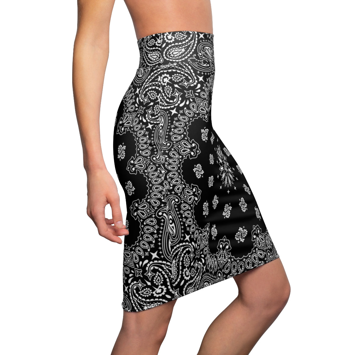 OG Black Bandana Women's Pencil Skirt-Bootlg