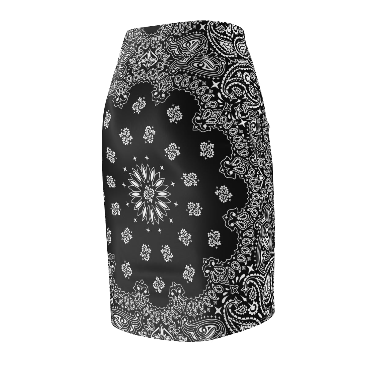 OG Black Bandana Women's Pencil Skirt-XS-4 oz.-Bootlg