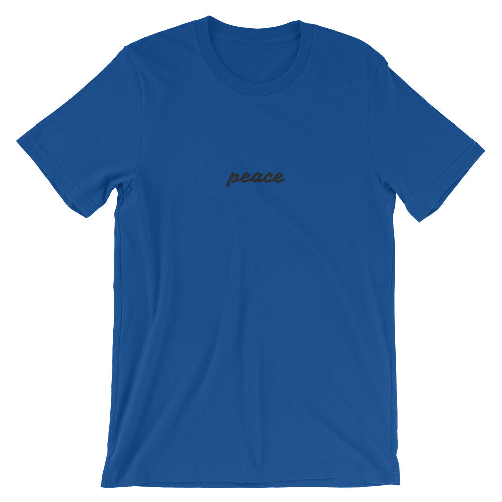 Personalized chest embroidery word T-Shirt-True Royal-S-Bootlg