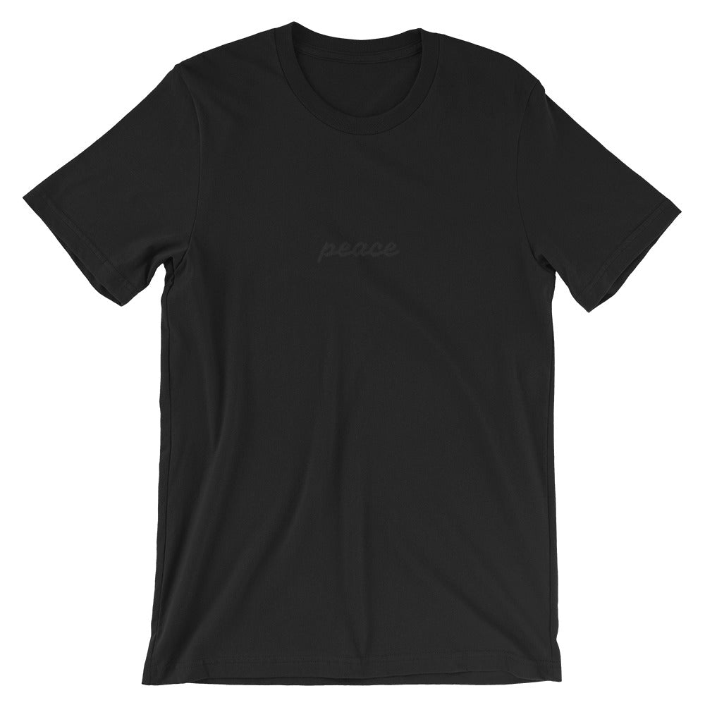 Personalized chest embroidery word T-Shirt-Black-XS-Bootlg