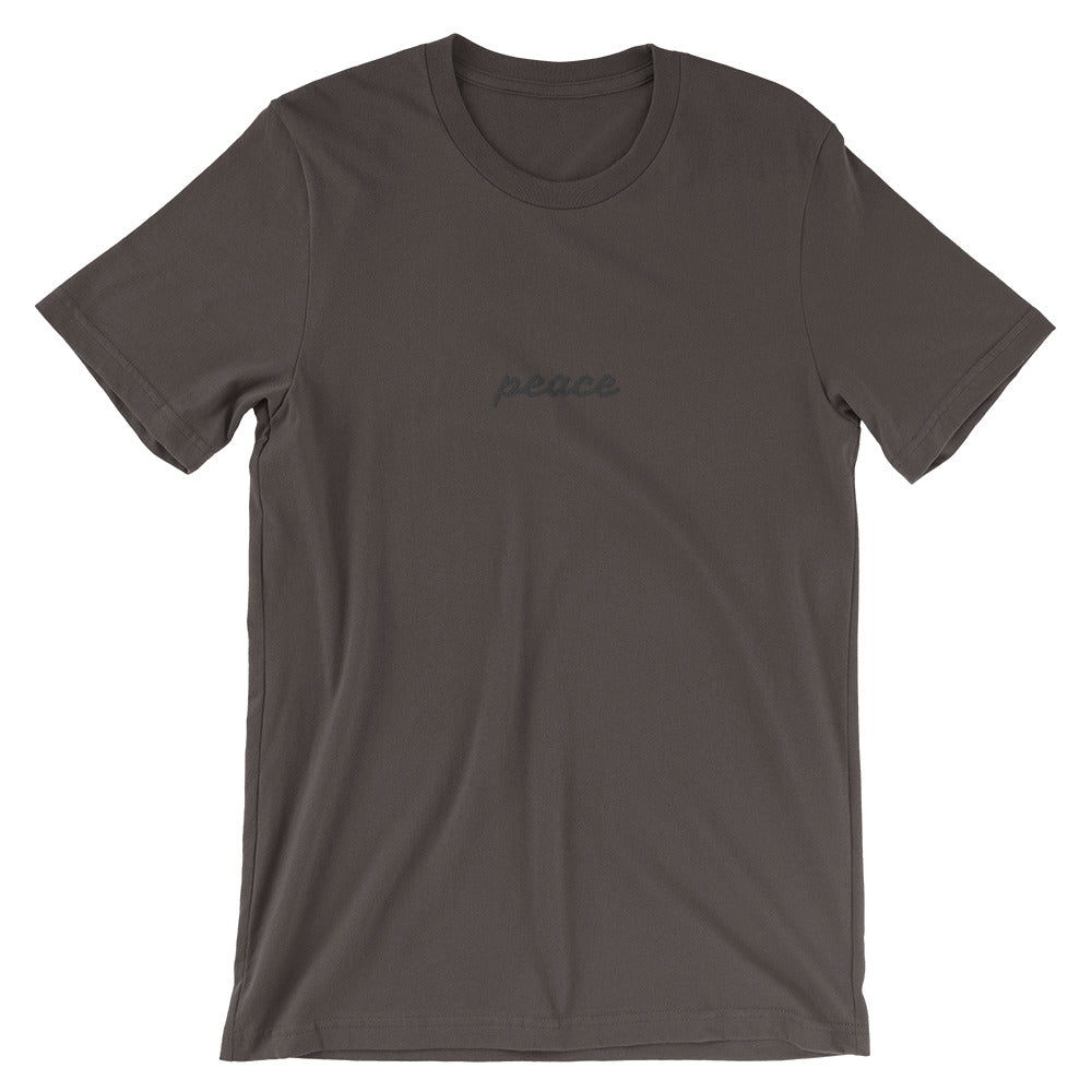Personalized chest embroidery word T-Shirt-Brown-S-Bootlg