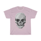 Pixel Art Skull Unisex Heavy Cotton T-Shirt - Video Game Rock Tee-Light Pink-S-Bootlg