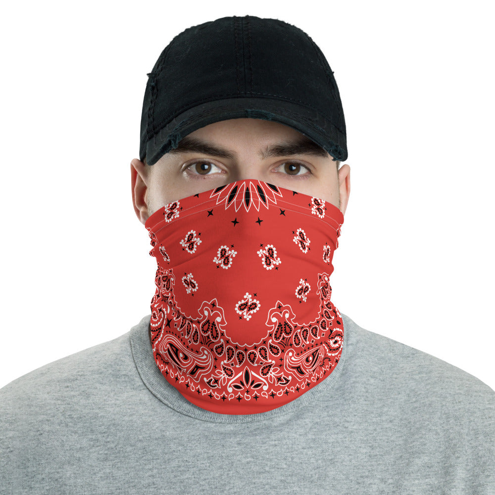 Red Bandana Neck gaiter Snood-Bootlg