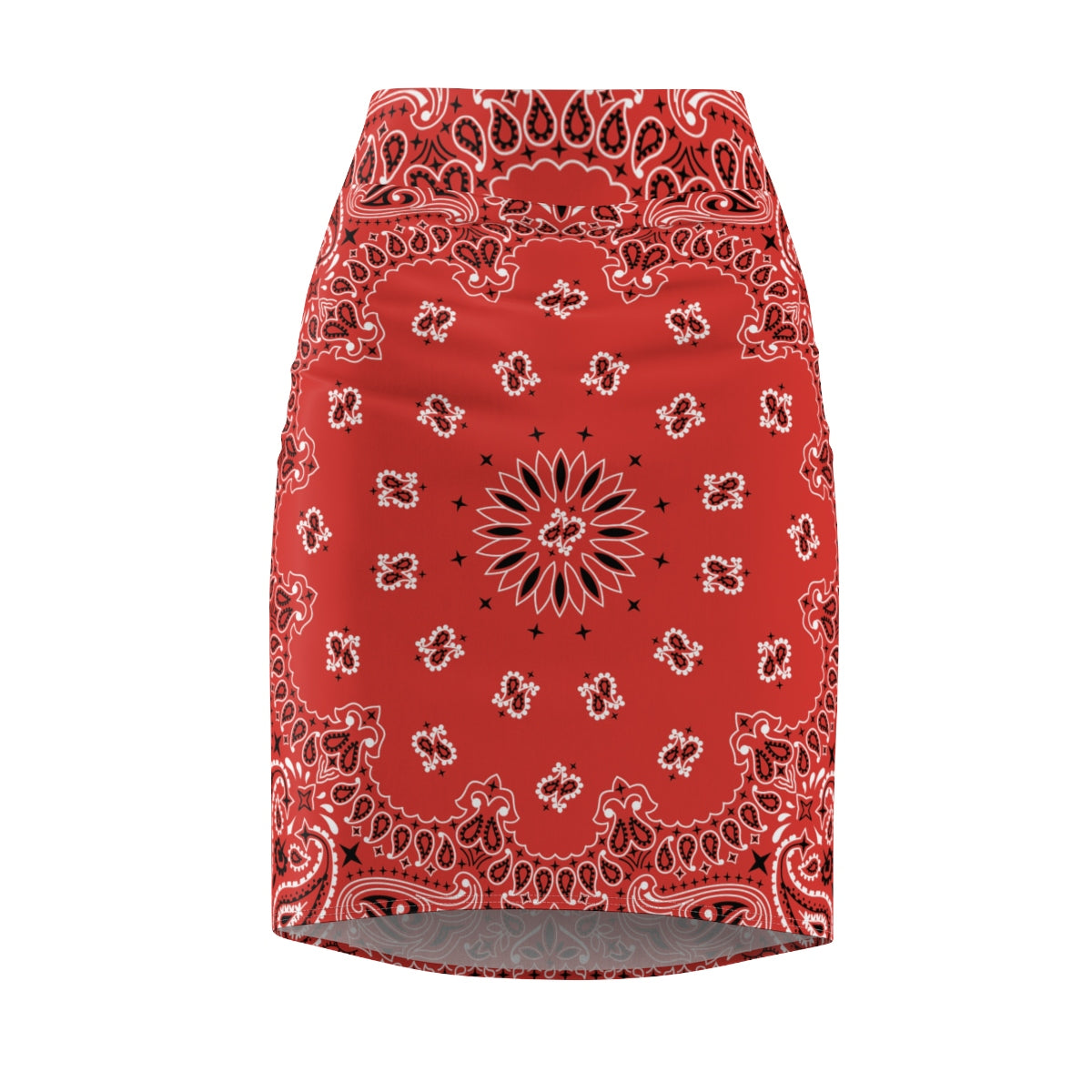 Red Bandana Women's Pencil Skirt-L-4 oz.-Bootlg
