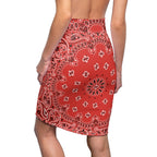 Red Bandana Women's Pencil Skirt-Bootlg