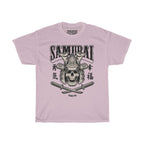 Samurai Skull Unisex Heavy Cotton T-Shirt - Fighter Mixed Martial Art Tee-S-Light Pink-Bootlg