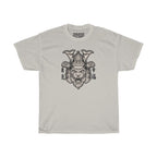 Samurai Tiger Unisex Heavy Cotton T-Shirt - Fighter Mixed Martial Art Tee-S-Ice Grey-Bootlg