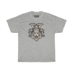 Samurai Tiger Unisex Heavy Cotton T-Shirt - Fighter Mixed Martial Art Tee-S-Ash-Bootlg