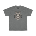 Samurai Tiger Unisex Heavy Cotton T-Shirt - Fighter Mixed Martial Art Tee-S-Graphite Heather-Bootlg