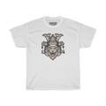 Samurai Tiger Unisex Heavy Cotton T-Shirt - Fighter Mixed Martial Art Tee-L-White-Bootlg