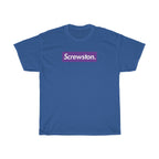 Screwston Purple Box Logo Unisex Heavy Cotton Tee - Bologo-Royal-S-Bootlg