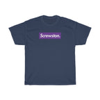 Screwston Purple Box Logo Unisex Heavy Cotton Tee - Bologo-Navy-S-Bootlg