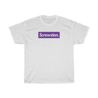 Screwston Purple Box Logo Unisex Heavy Cotton Tee - Bologo-White-L-Bootlg