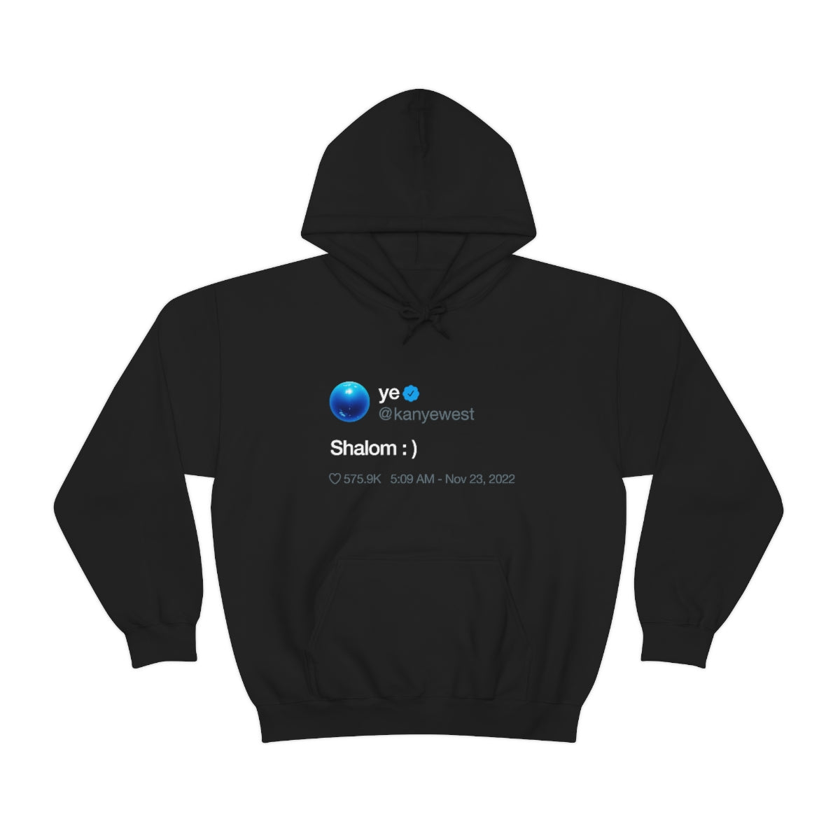 Shalom Kanye West Tweet Inspired Hoodie-Black-S-Bootlg