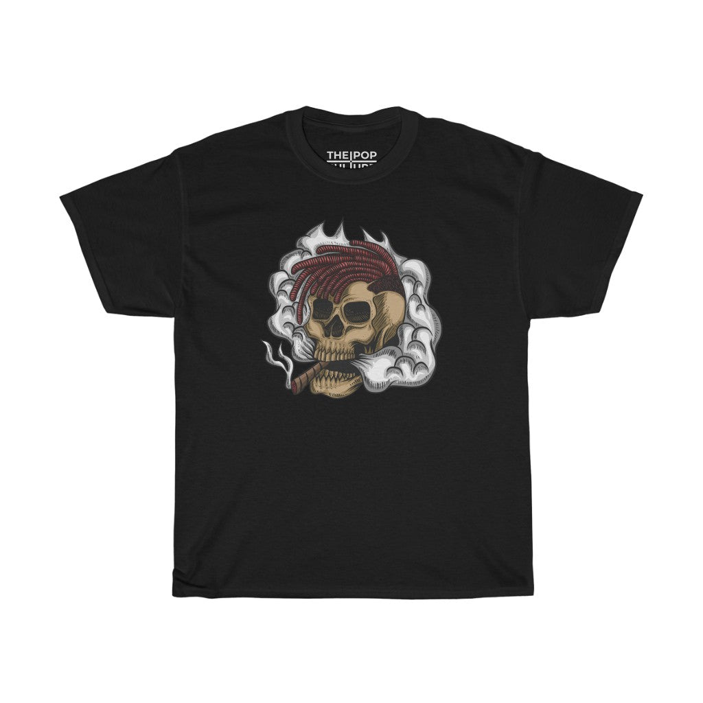 Smoking Skull Unisex Heavy Cotton T-Shirt - Video Game Rock Tee-S-Black-Bootlg