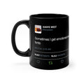 Sometimes I get emotional over fonts Kanye West Tweet Black Mug-11oz-Bootlg