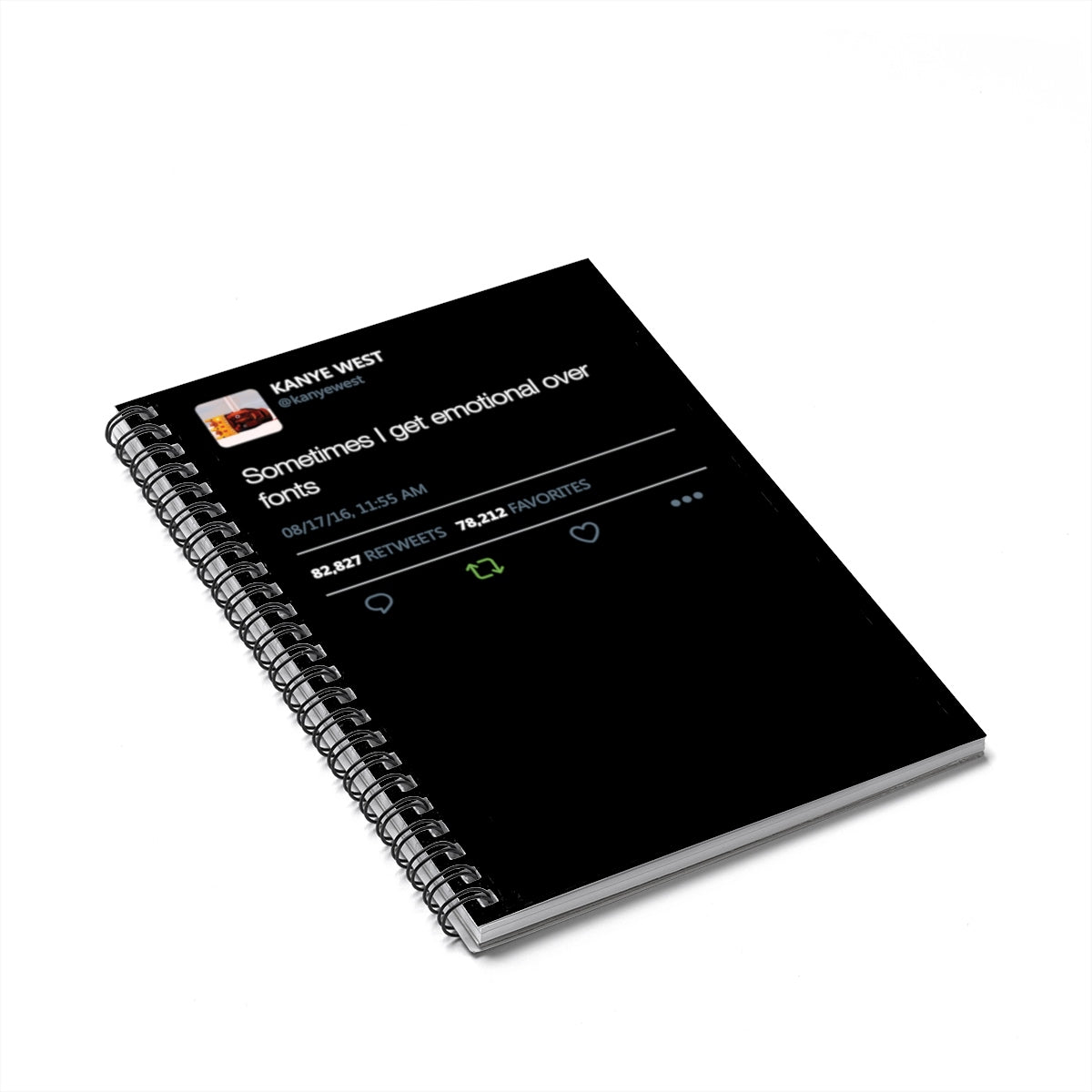 Sometimes I get emotional over fonts Spiral Notebook - Ruled Line-Bootlg