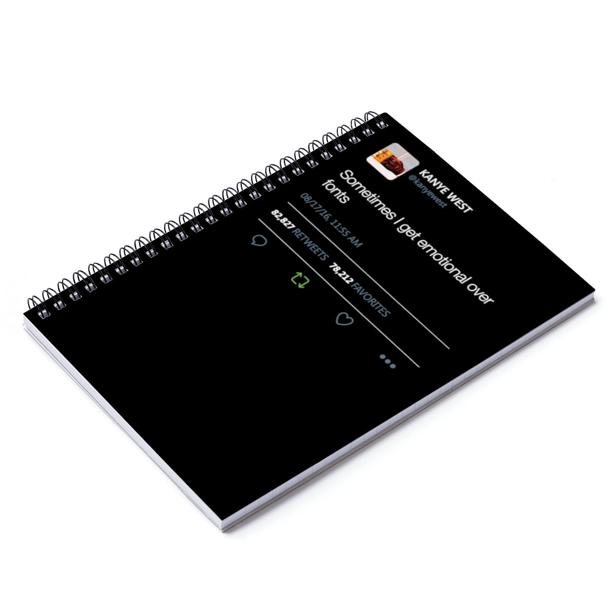 Sometimes I get emotional over fonts Spiral Notebook - Ruled Line-Spiral Notebook-Bootlg