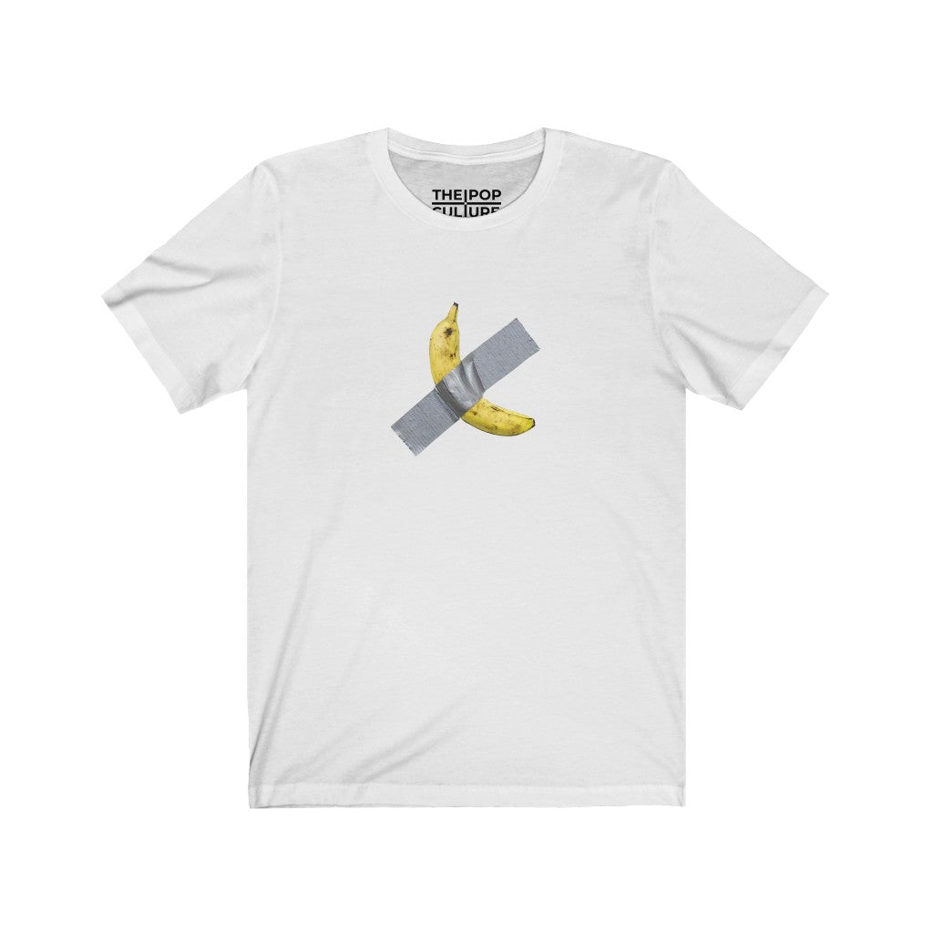 Taped Banana Unisex T-Shirt.Inspired by The Comedian. from Maurizio Cattelan-White-S-Bootlg