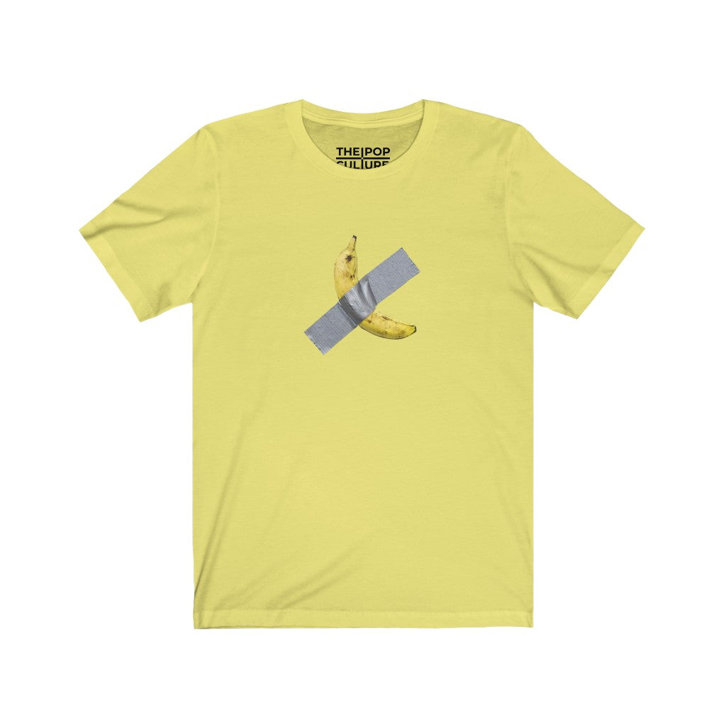 Taped Banana Unisex T-Shirt.Inspired by The Comedian. from Maurizio Cattelan-Yellow-S-Bootlg
