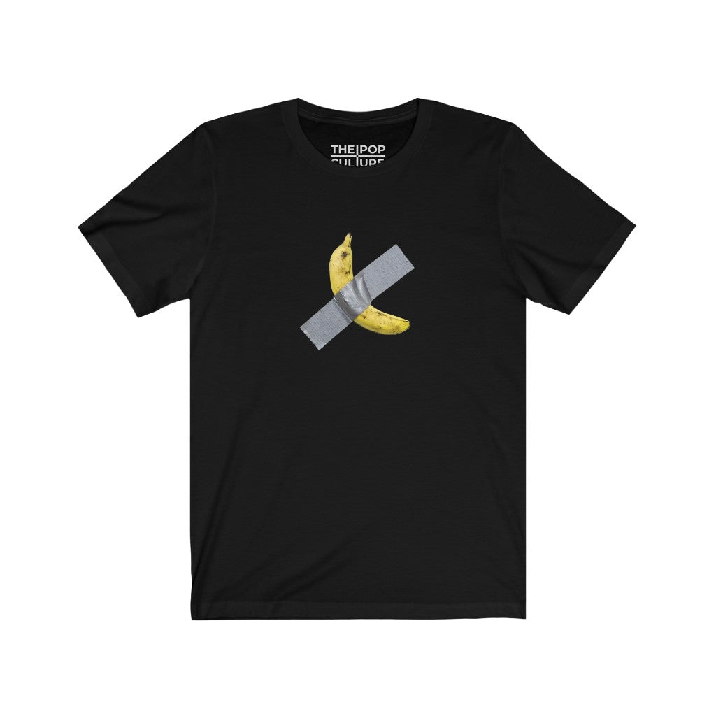 Taped Banana Unisex T-Shirt.Inspired by The Comedian. from Maurizio Cattelan-Black-L-Bootlg