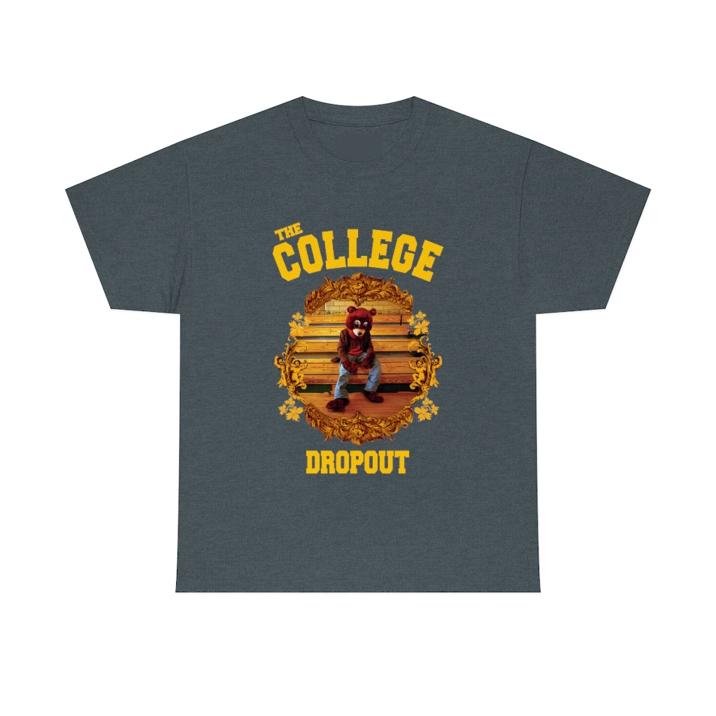 The College Dropout Bear Unisex Tee-Dark Heather-S-Bootlg
