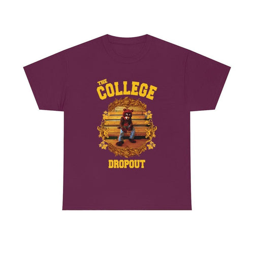 The College Dropout Bear Unisex Tee-Maroon-S-Bootlg