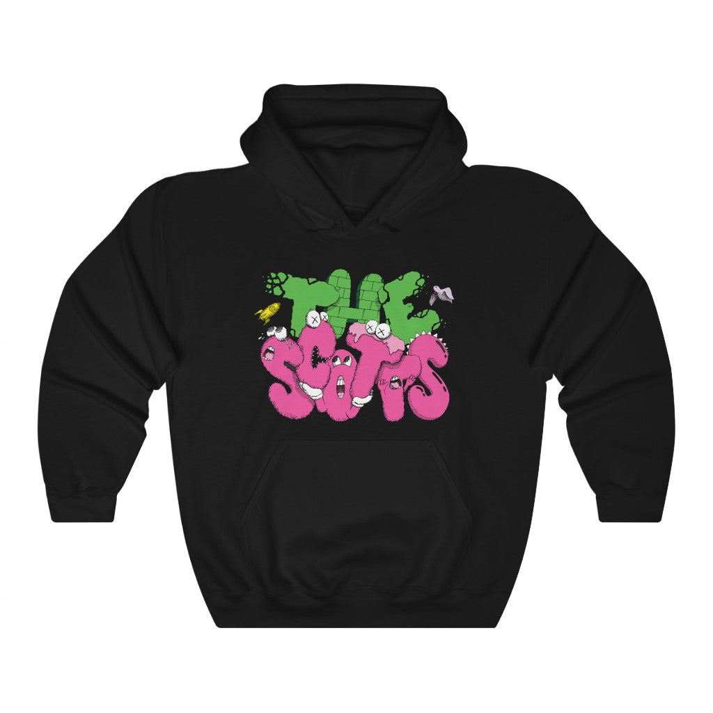 The Scotts Graffiti Kid Cudi Hoodie Merch Inspired Unisex Hooded Sweatshirt-Black-S-Bootlg