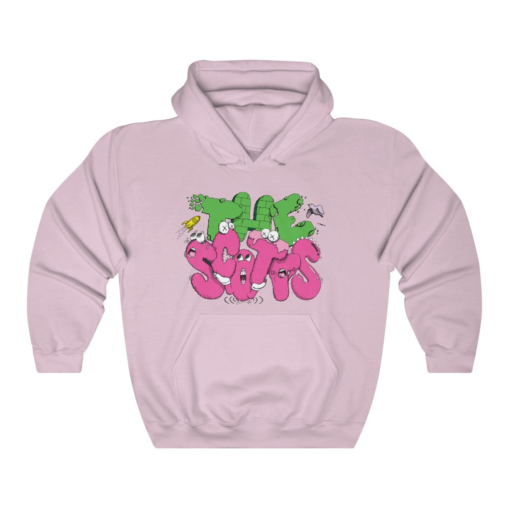 The Scotts Graffiti Kid Cudi Hoodie Merch Inspired Unisex Hooded Sweatshirt-Light Pink-S-Bootlg