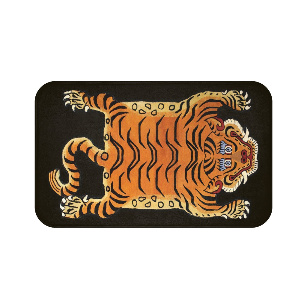 Tibetan Printed Tiger Bath Mat-34" × 21"-Bootlg