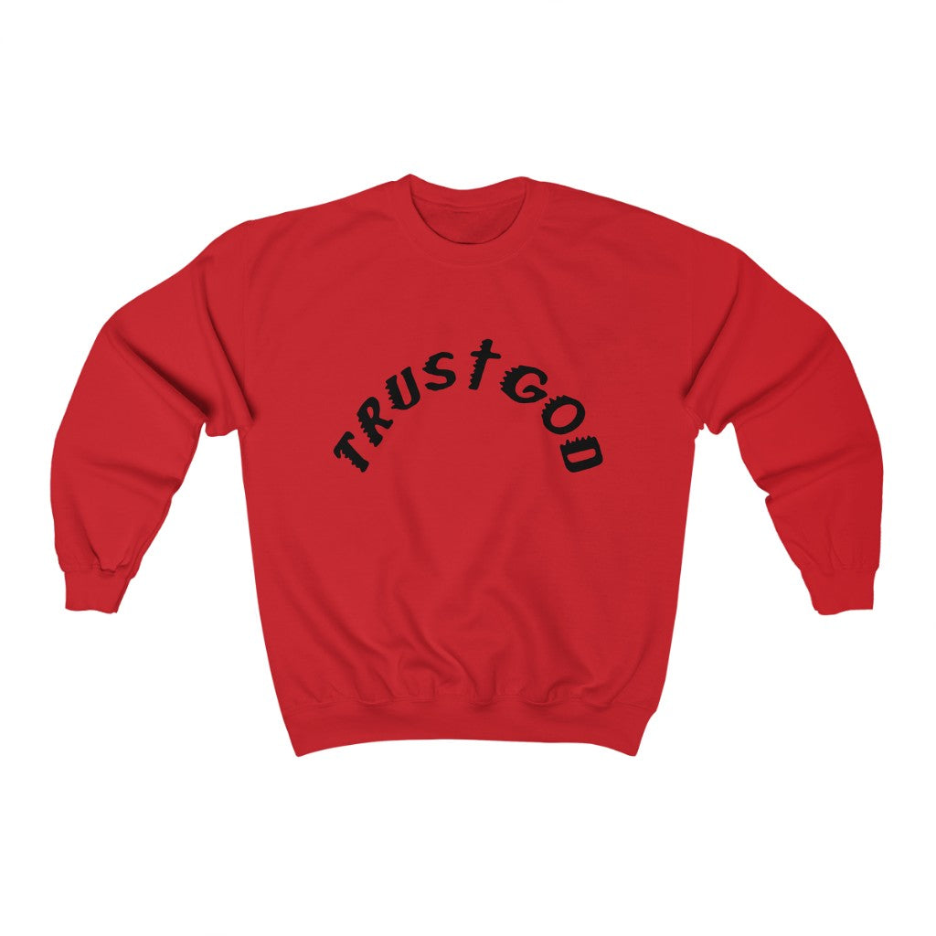 Trust God Sunday Service at the Mountain Unisex Heavy Sweatshirt-Red-S-Bootlg