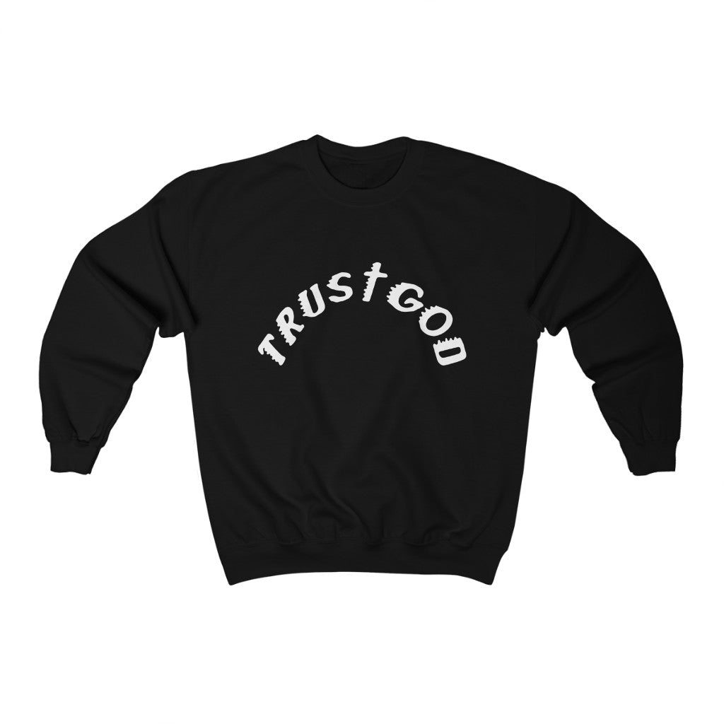 Trust God Sunday Service at the Mountain Unisex Heavy Sweatshirt-Black-S-Bootlg