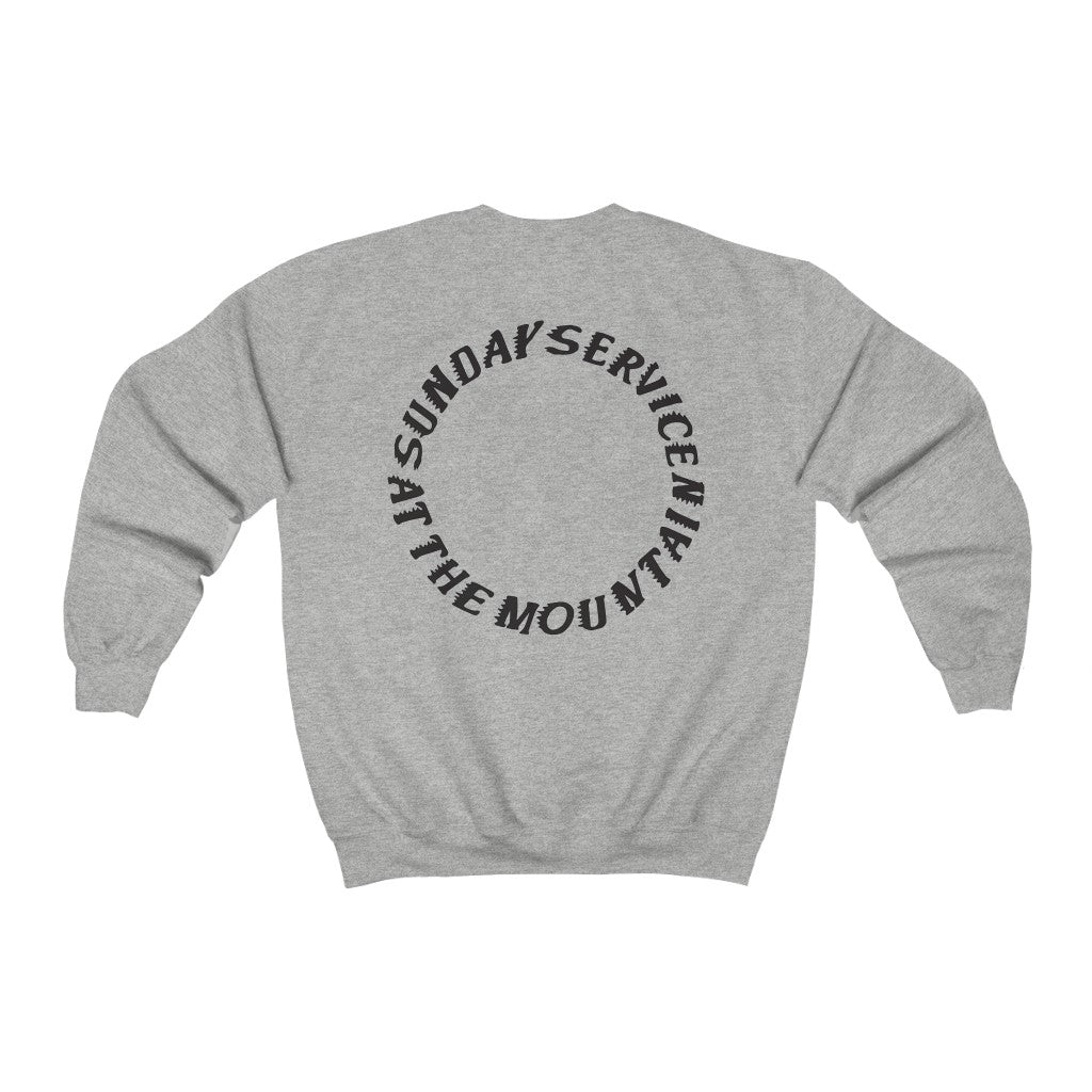 Trust God Sunday Service at the Mountain Unisex Heavy Sweatshirt-Bootlg