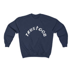 Trust God Sunday Service at the Mountain Unisex Heavy Sweatshirt-Navy-S-Bootlg