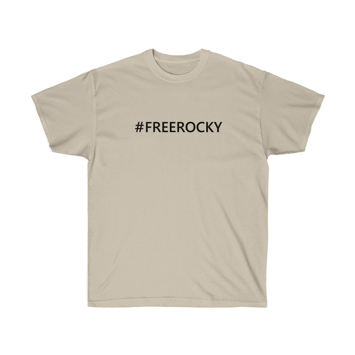 Unisex Ultra Cotton Tee #FREEROCKY T-Shirt-Sand-S-Bootlg