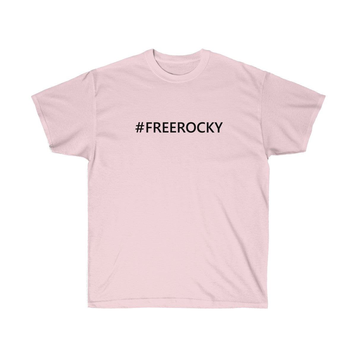 Unisex Ultra Cotton Tee #FREEROCKY T-Shirt-Light Pink-S-Bootlg