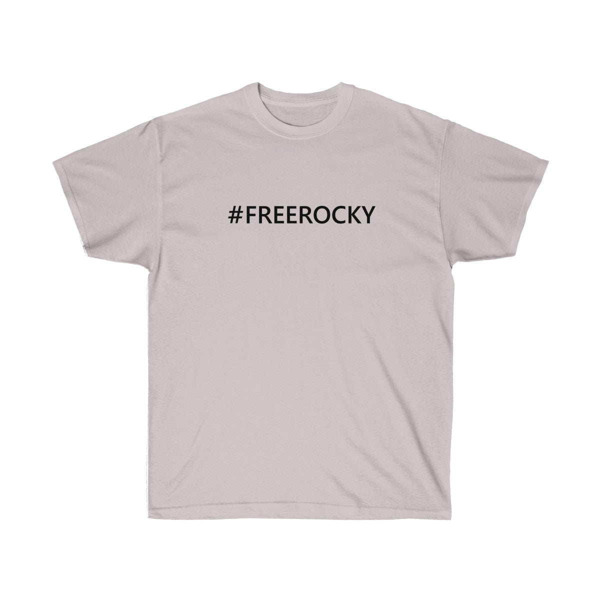 Unisex Ultra Cotton Tee #FREEROCKY T-Shirt-Ice Grey-S-Bootlg
